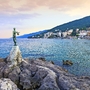 Blick auf die Bucht von Opatija, Kroatien