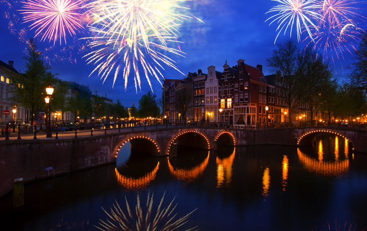 Feuerwerk in Amsterdam, Niederlande
