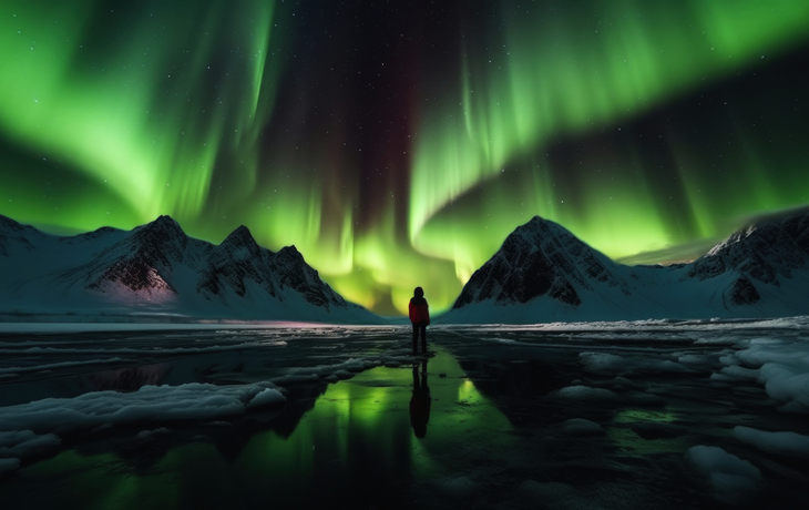 Aurora borealis über den Lofoten