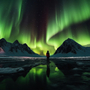 Aurora borealis über den Lofoten
