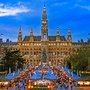 Christkindlmarkt am Rathausplatz in Wien, Österreich