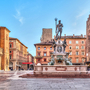 Quadrat Piazza Del Nettuno in Bologna,Italien