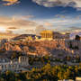 Sonnenuntergang über der Akropolis von Athen