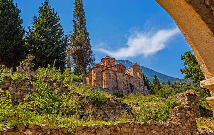 Byzantinische Kirche in der Stadt Mystras