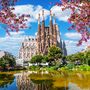 Kathedrale Sagrada Familia im Frühling in Barcelona